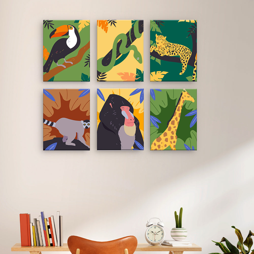 Animaux de la jungle tropicale