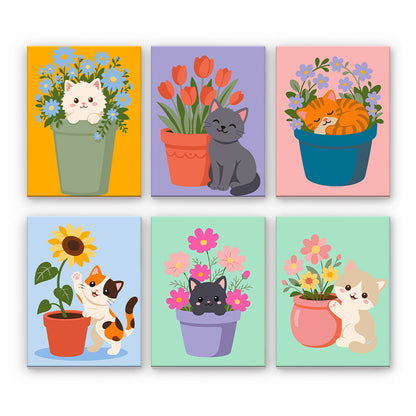 Chats avec des fleurs