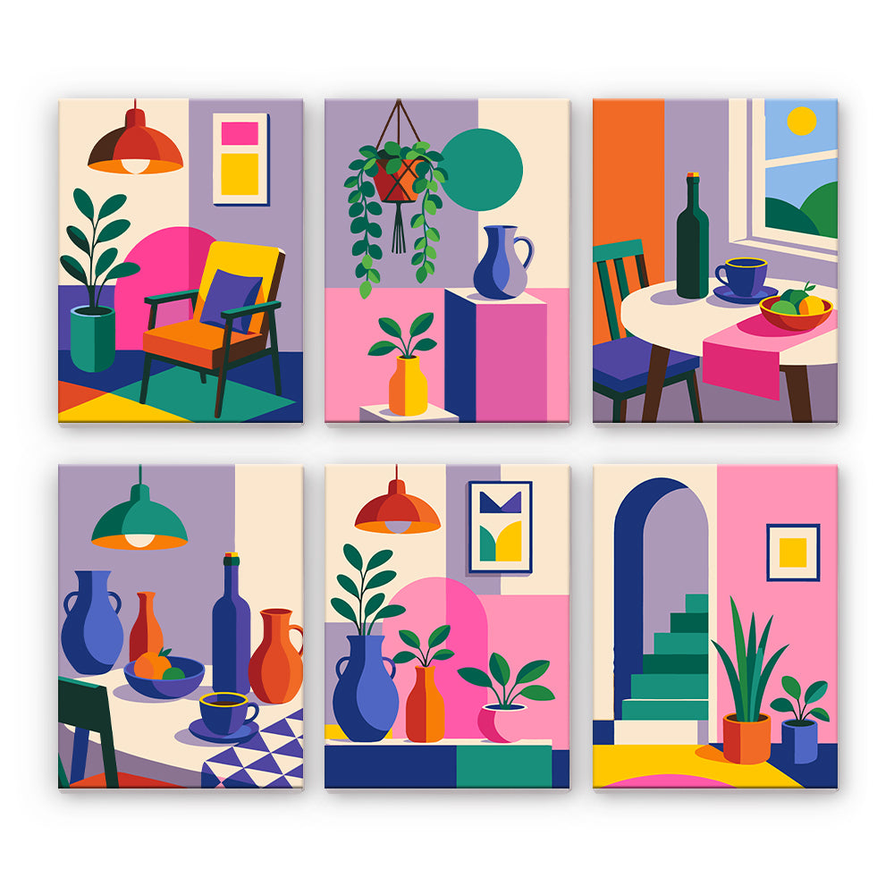 Intérieurs modernes colorés