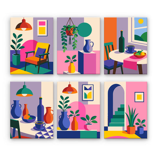Intérieurs modernes colorés