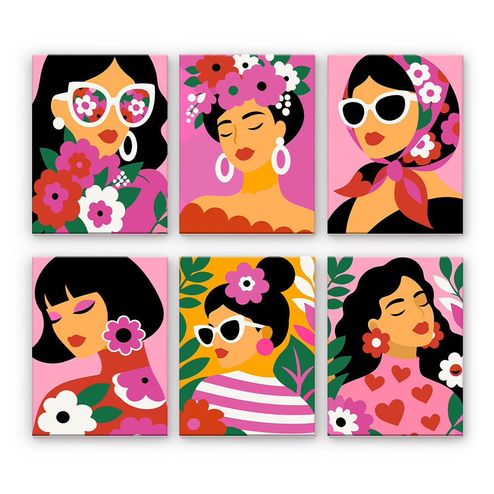 Portraits de femmes florales