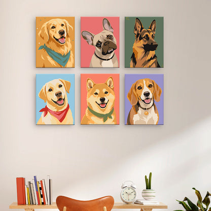 Portraits de chiens colorés