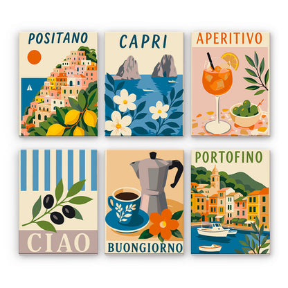 Affiches de voyage sur la côte italienne