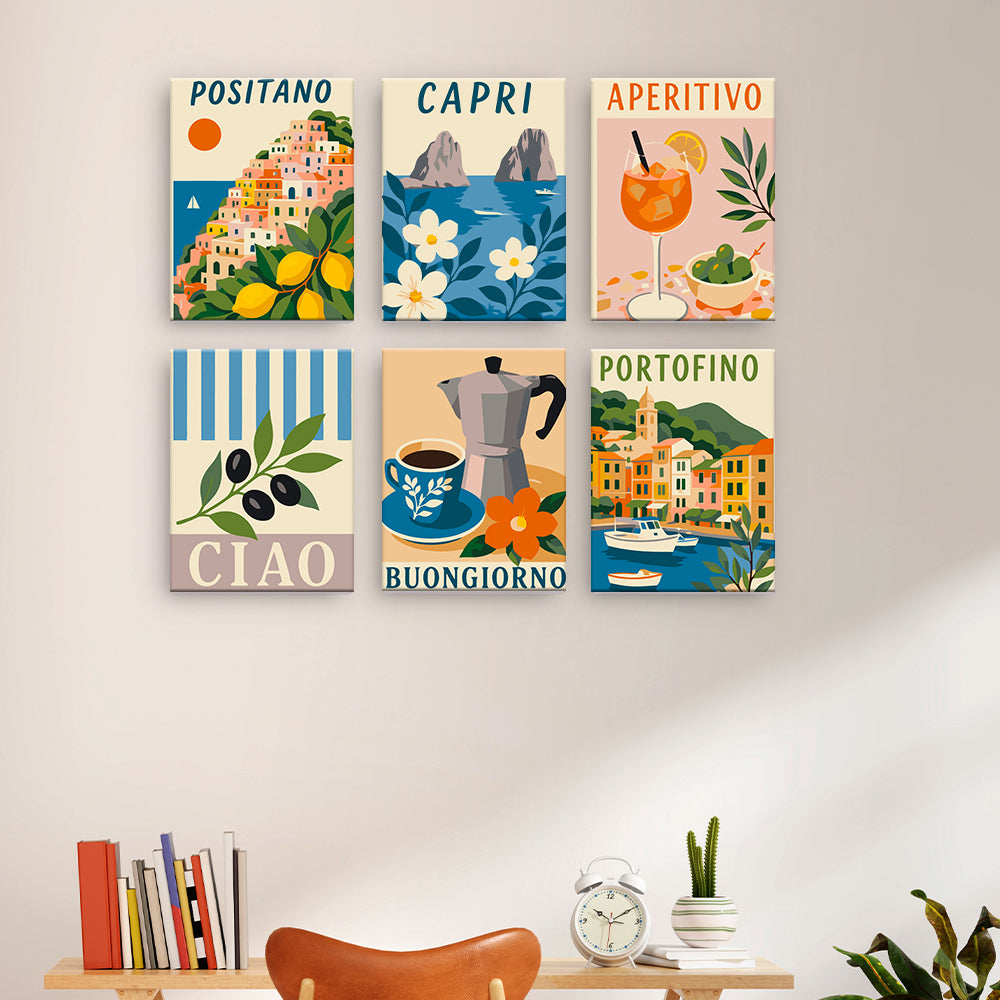 Affiches de voyage sur la côte italienne