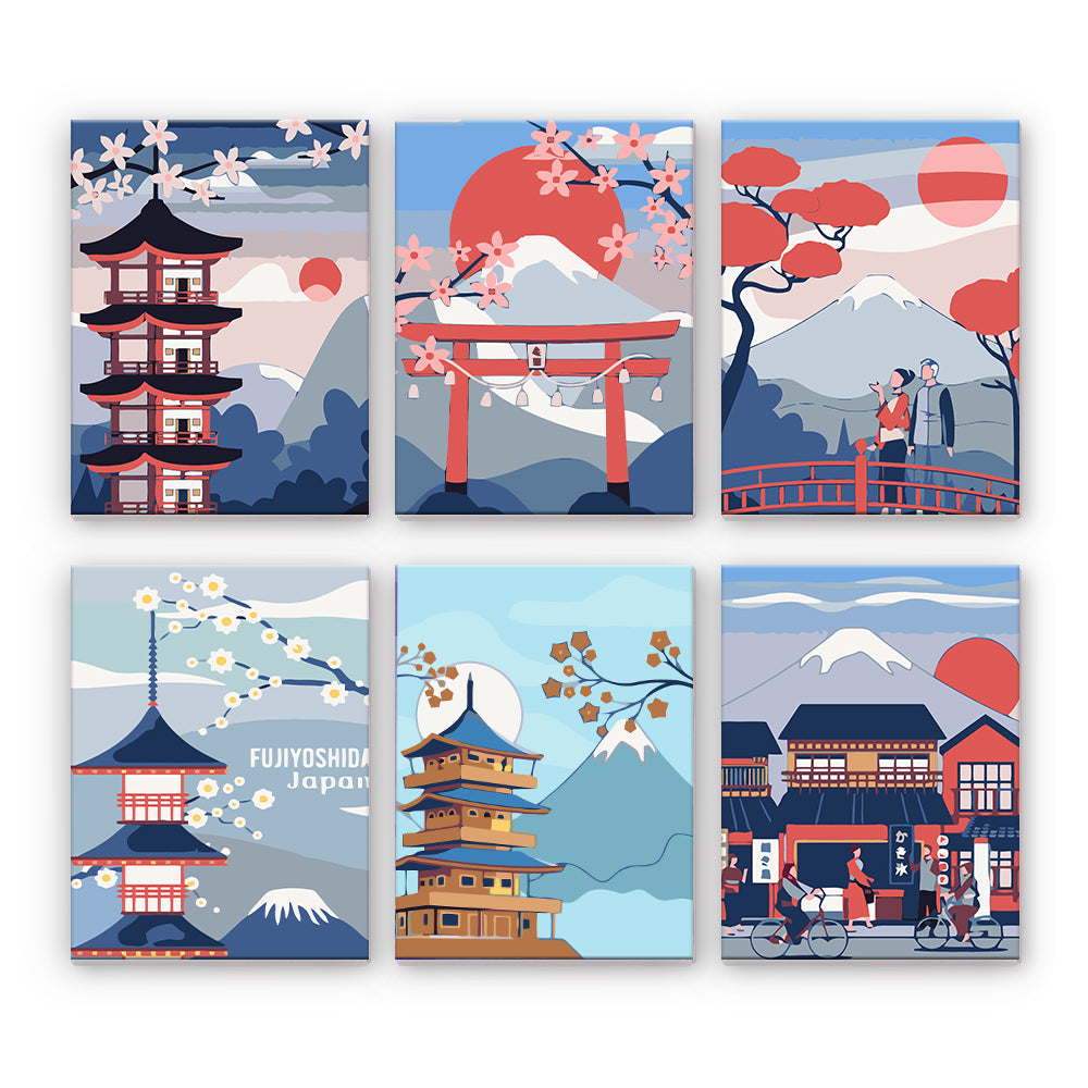 Scènes de paysages japonais