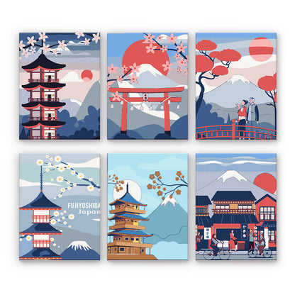 Scènes de paysages japonais