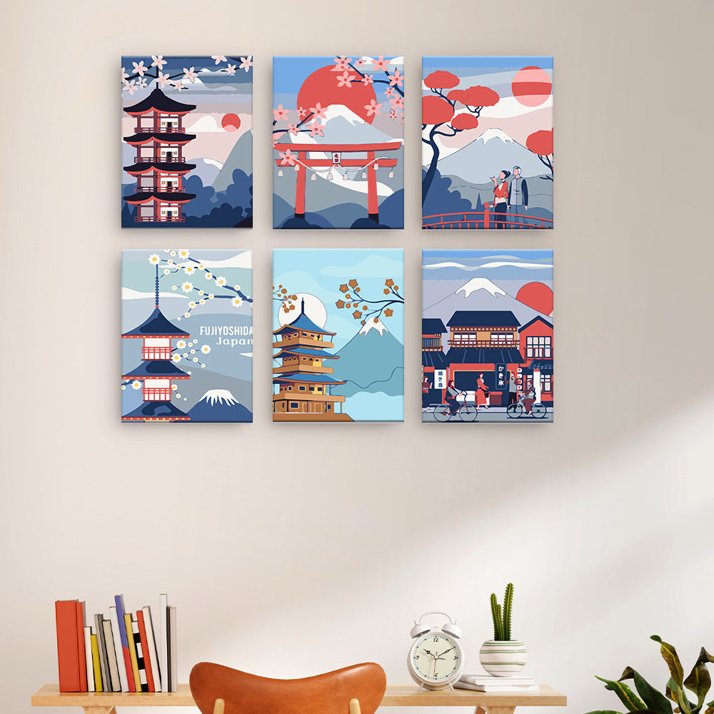 Scènes de paysages japonais