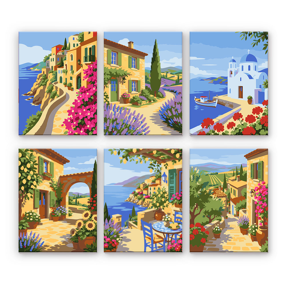 Scènes de villages méditerranéens