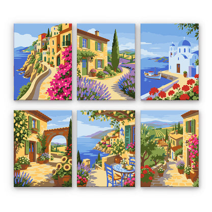 Scènes de villages méditerranéens