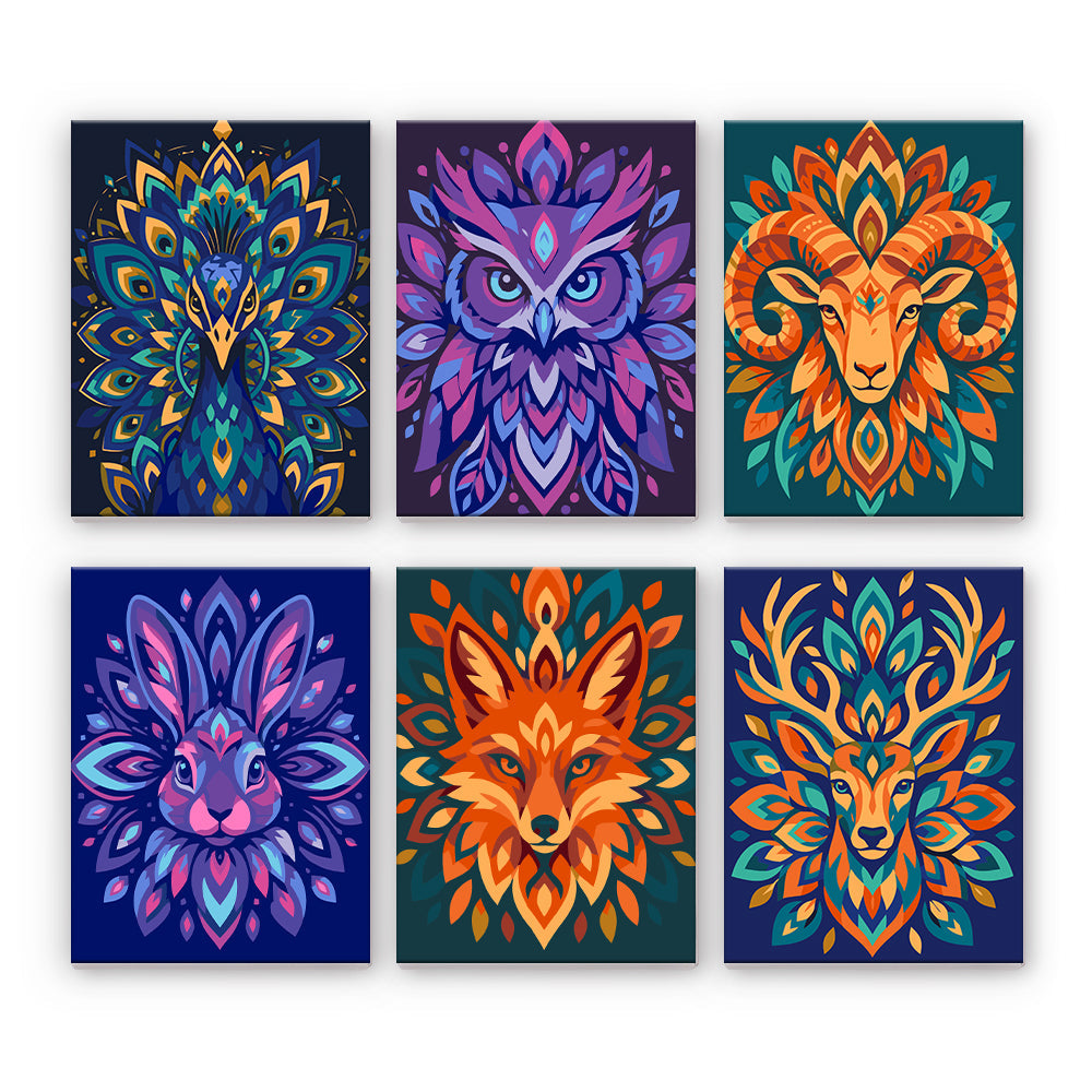 Mandalas animaux colorés