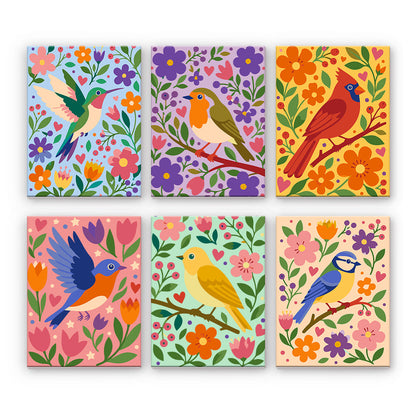 Illustrations d’oiseaux floraux