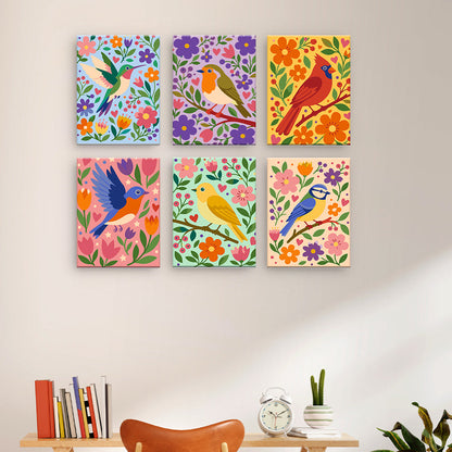 Illustrations d’oiseaux floraux