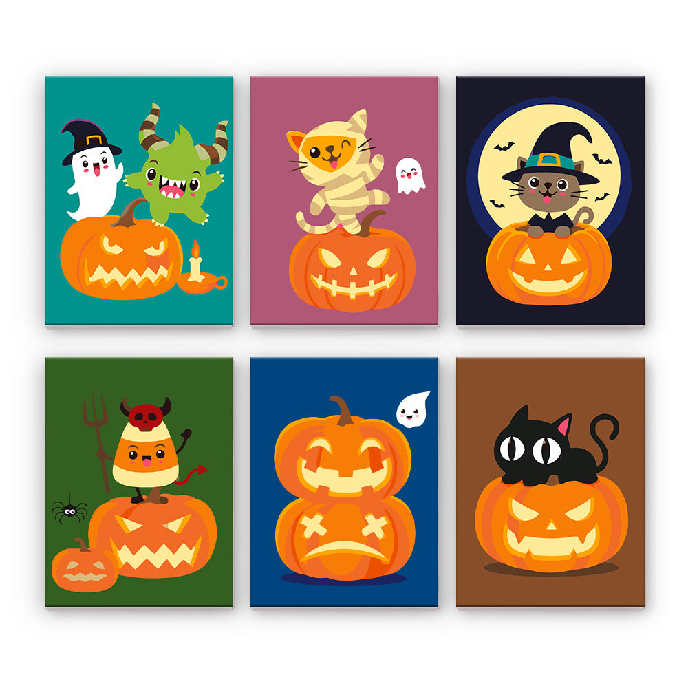 Chats et citrouilles d’Halloween