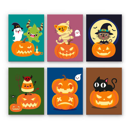 Chats et citrouilles d’Halloween