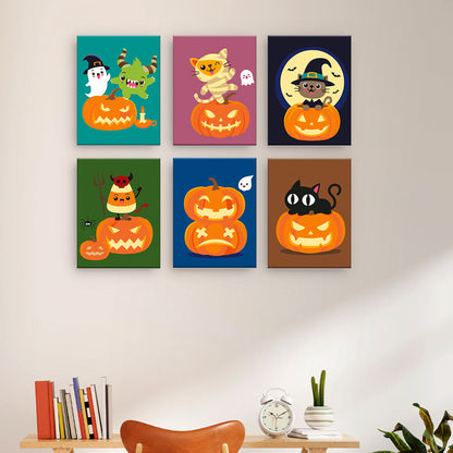 Chats et citrouilles d’Halloween