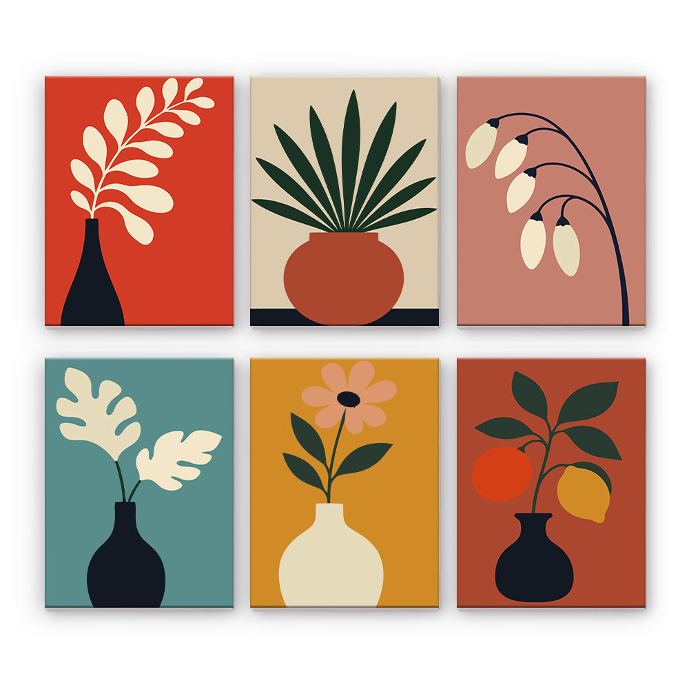 Plantes et vases minimalistes