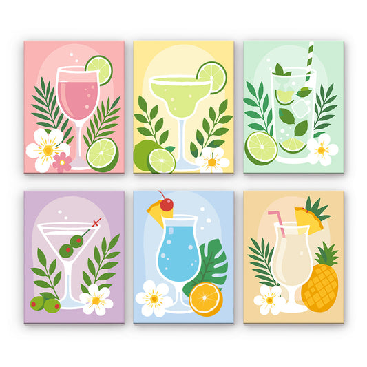 Cocktails tropicaux pastel