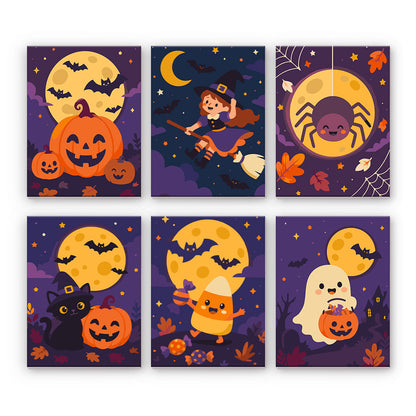 Personnages d'Halloween au clair de lune