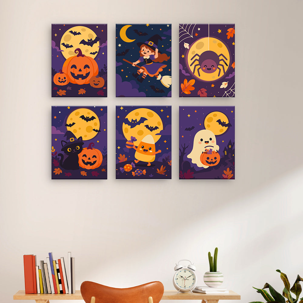 Personnages d'Halloween au clair de lune