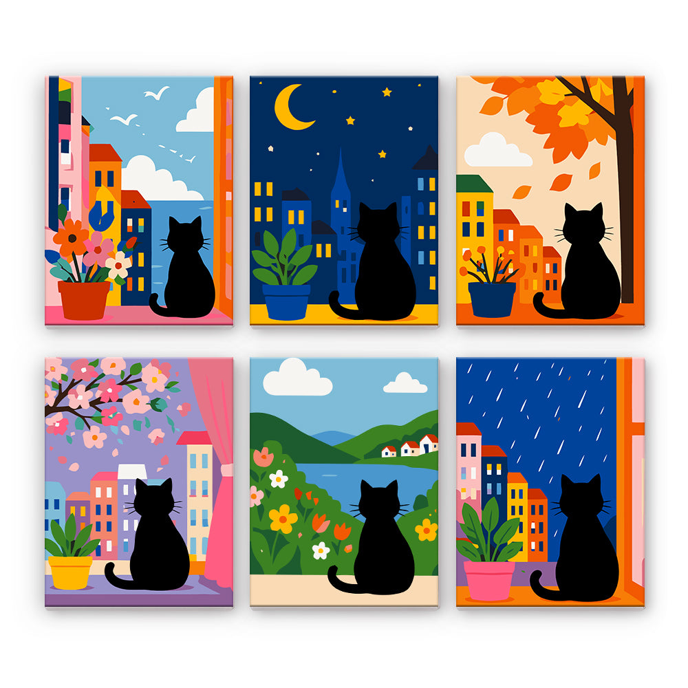 Les chats à travers les saisons de la ville