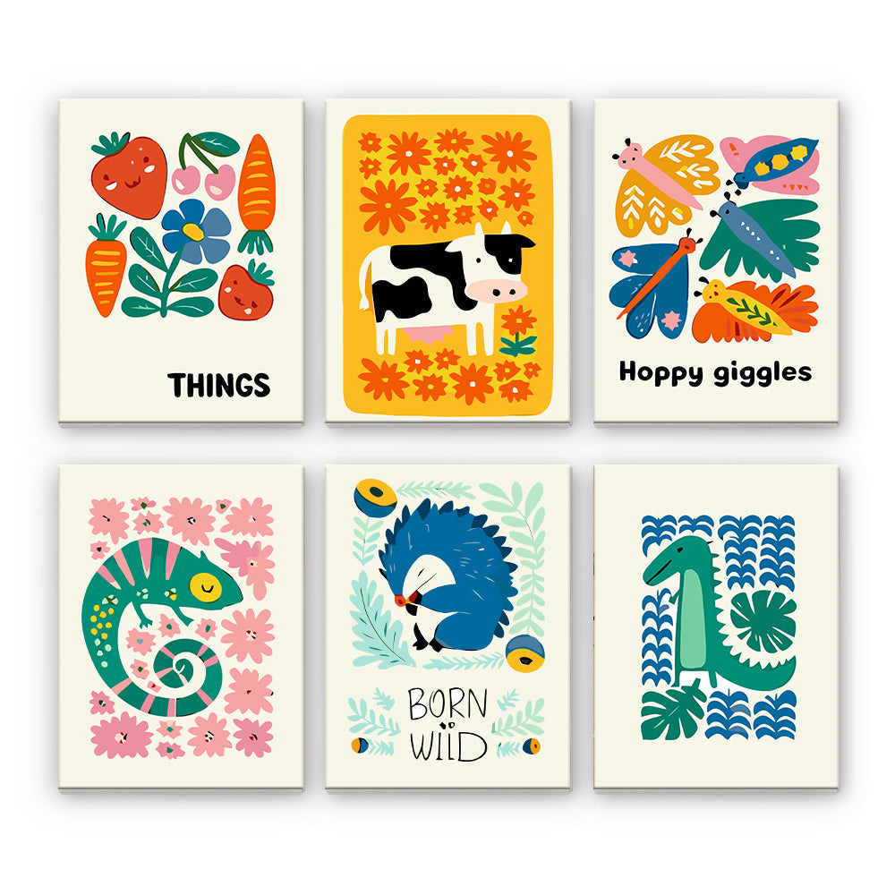 Animaux et fleurs ludiques de la ferme