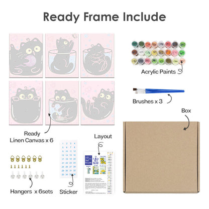 Chats roses et noirs