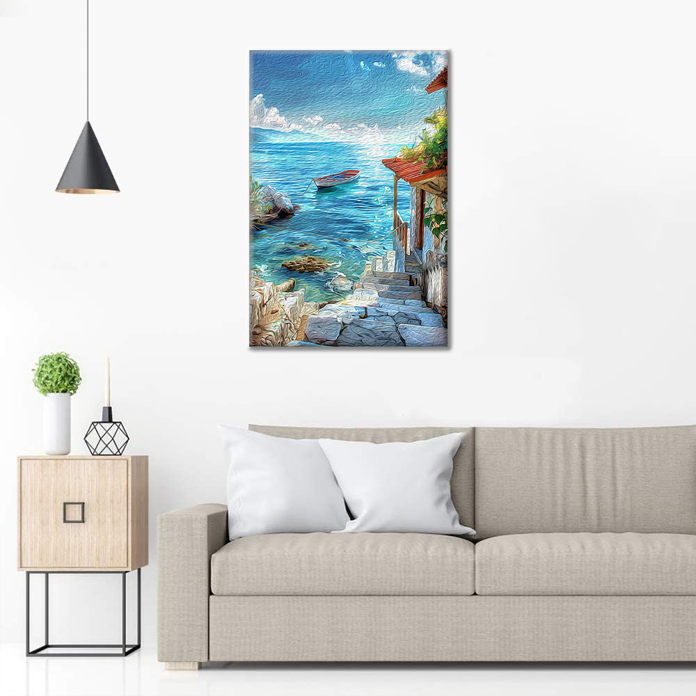 Cabane en bord de mer – Peinture par numéros