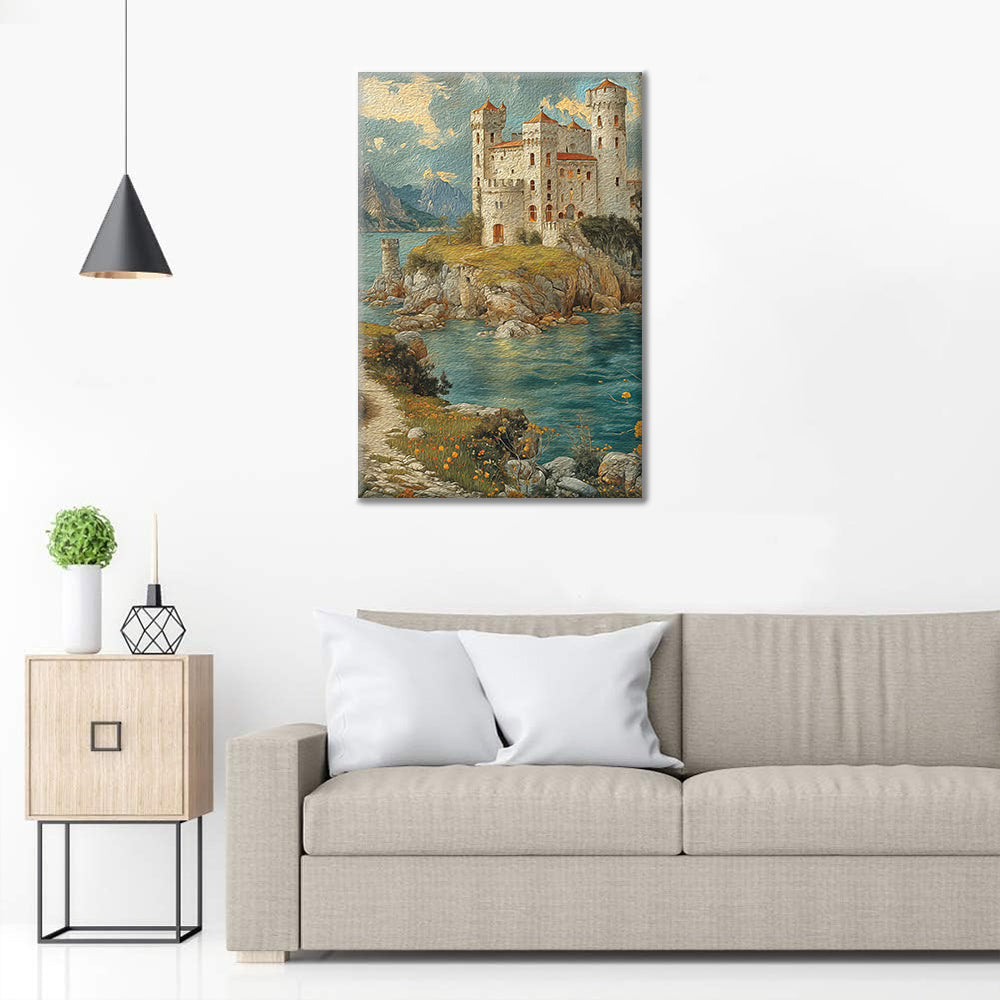 Ancien château sur la mer - Peinture par numéros