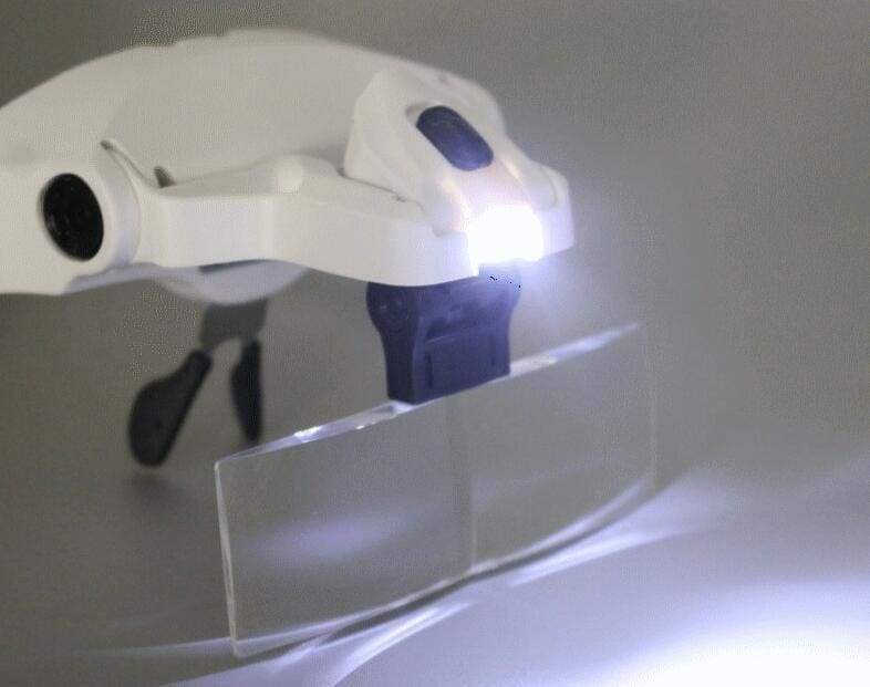Loupe serre-tête avec éclairage LED